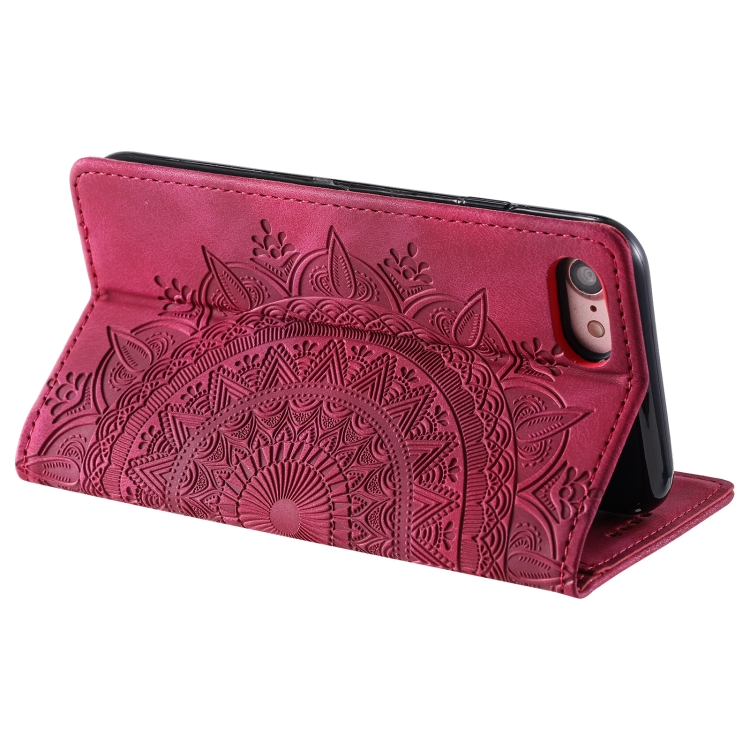 For iPhone SE 2022 / 2020 / 8 / 7 Totem Embossed Magnetic Leather Phone Case(Red) For iPhone SE 2022 / 2020 / 8 / 7 Totem Embossed Magnetic Leather Phone Case(Red)