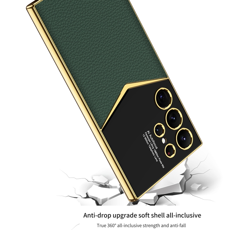 For Samsung Galaxy S24 Ultra 5G GKK Plating Soft TPU + Leather Full Coverage Phone Case without Pen(White) For Samsung Galaxy S24 Ultra 5G GKK Plating Soft TPU + Leather Full Coverage Phone Case without Pen(White)