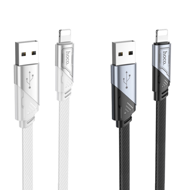 hoco U119 Machine USB to 8 Pin Charging Data Cable, Length: 1.2m(Grey) hoco U119 Machine USB to 8 Pin Charging Data Cable, Length: 1.2m(Grey)