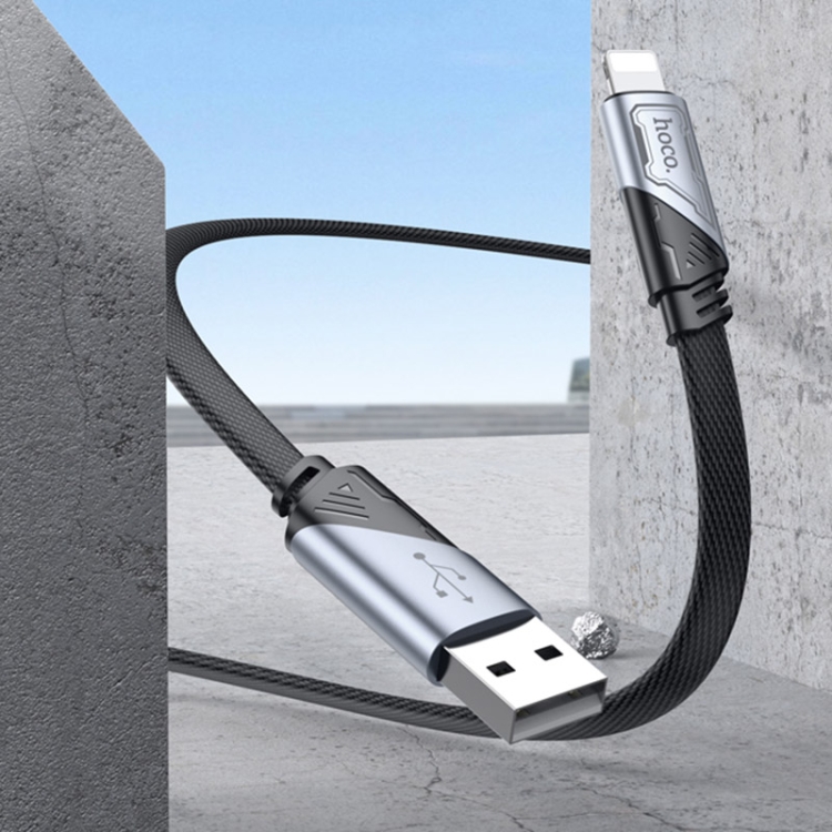hoco U119 Machine USB to 8 Pin Charging Data Cable, Length: 1.2m(Grey) hoco U119 Machine USB to 8 Pin Charging Data Cable, Length: 1.2m(Grey)