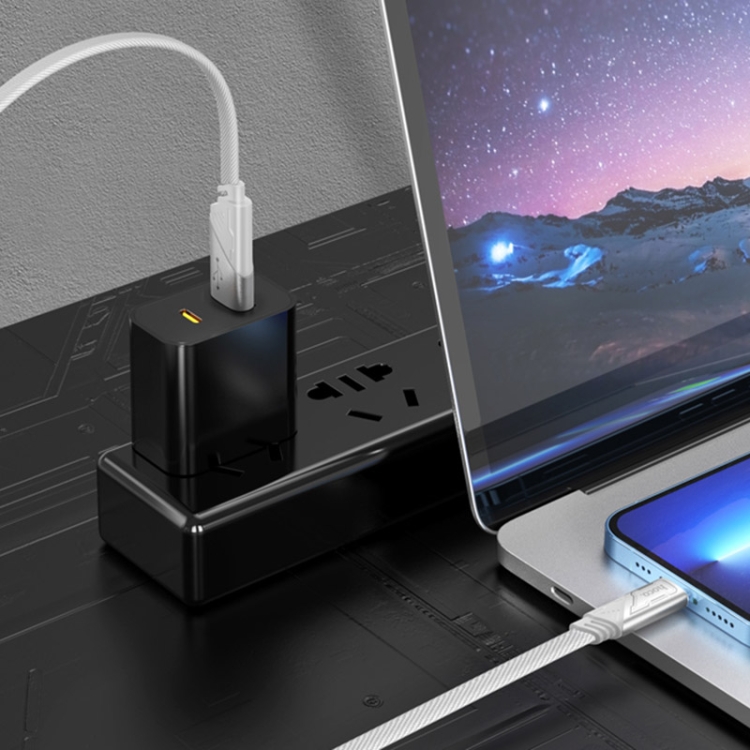 hoco U119 Machine USB to 8 Pin Charging Data Cable, Length: 1.2m(Grey) hoco U119 Machine USB to 8 Pin Charging Data Cable, Length: 1.2m(Grey)