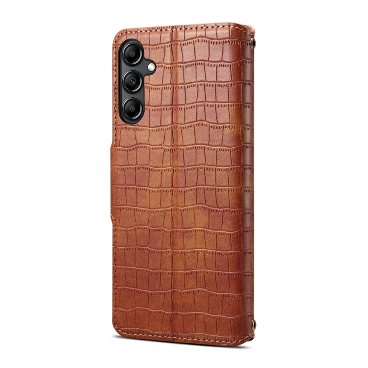 For Samsung Galaxy S23+ Denior Crocodile Texture Oil Edge Leather Phone Case(Brown) For Samsung Galaxy S23+ Denior Crocodile Texture Oil Edge Leather Phone Case(Brown)