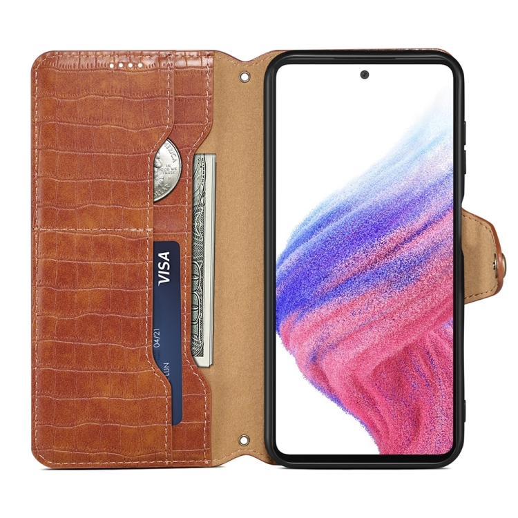 For Samsung Galaxy S23+ Denior Crocodile Texture Oil Edge Leather Phone Case(Brown) For Samsung Galaxy S23+ Denior Crocodile Texture Oil Edge Leather Phone Case(Brown)