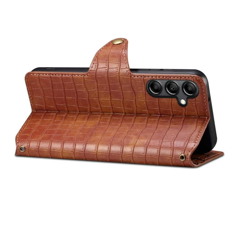 For Samsung Galaxy S23+ Denior Crocodile Texture Oil Edge Leather Phone Case(Brown) For Samsung Galaxy S23+ Denior Crocodile Texture Oil Edge Leather Phone Case(Brown)