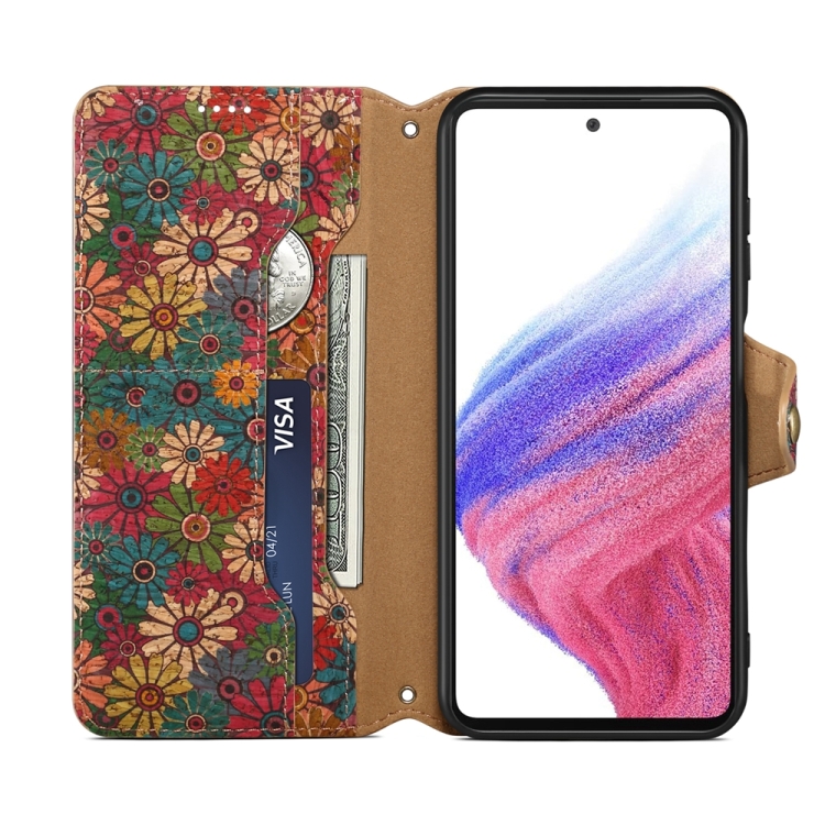 For Samsung Galaxy S23+ Denior Flower Language Series Cork Fabric Oil Edge Leather Phone Case(Spring) For Samsung Galaxy S23+ Denior Flower Language Series Cork Fabric Oil Edge Leather Phone Case(Spring)