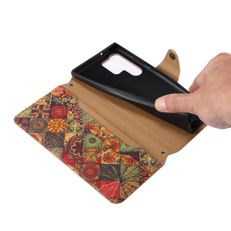 For Samsung Galaxy S24 Ultra 5G Denior Flower Language Series Cork Fabric Oil Edge Leather Phone Case(Spring) For Samsung Galaxy S24 Ultra 5G Denior Flower Language Series Cork Fabric Oil Edge Leather Phone Case(Spring)