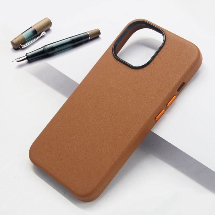 For iPhone 15 Plus Lamb Grain PU Back Cover Phone Case(Brown) For iPhone 15 Plus Lamb Grain PU Back Cover Phone Case(Brown)