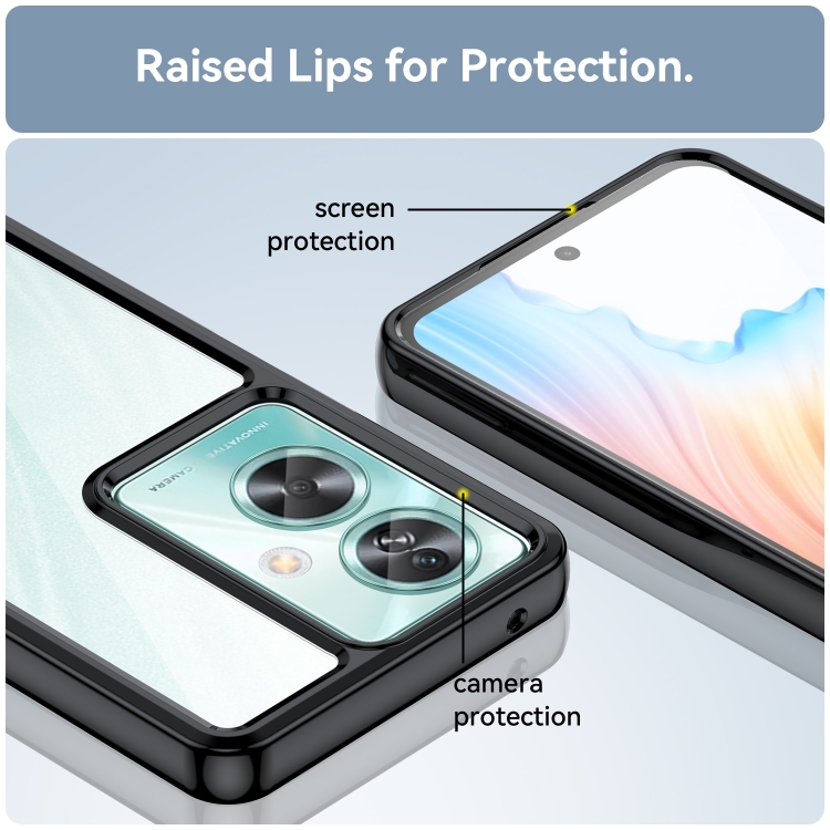 For OPPO A79 5G Colorful Series Acrylic Hybrid TPU Phone Case(Black) - 5