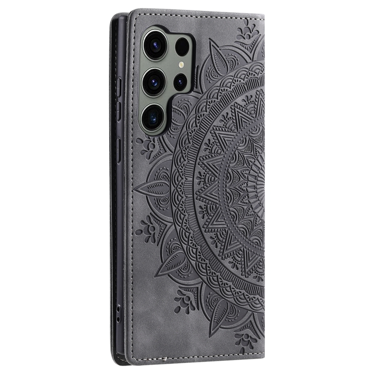 For Samsung Galaxy S23 Ultra 5G Totem Embossed Magnetic Leather Phone Case(Grey) For Samsung Galaxy S23 Ultra 5G Totem Embossed Magnetic Leather Phone Case(Grey)