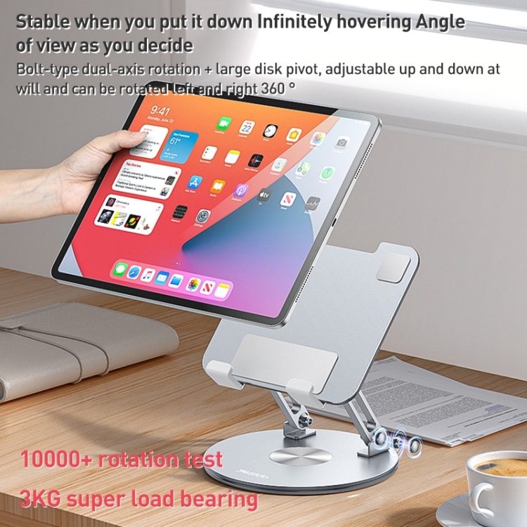 Yesido C293 360 Degree Rotating Foldable Tablet Desk Stand(Silver) - 1