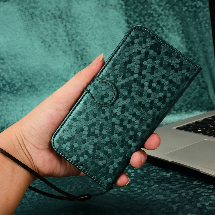 For OPPO A3 Pro India Honeycomb Dot Texture Leather Phone Case(Green)