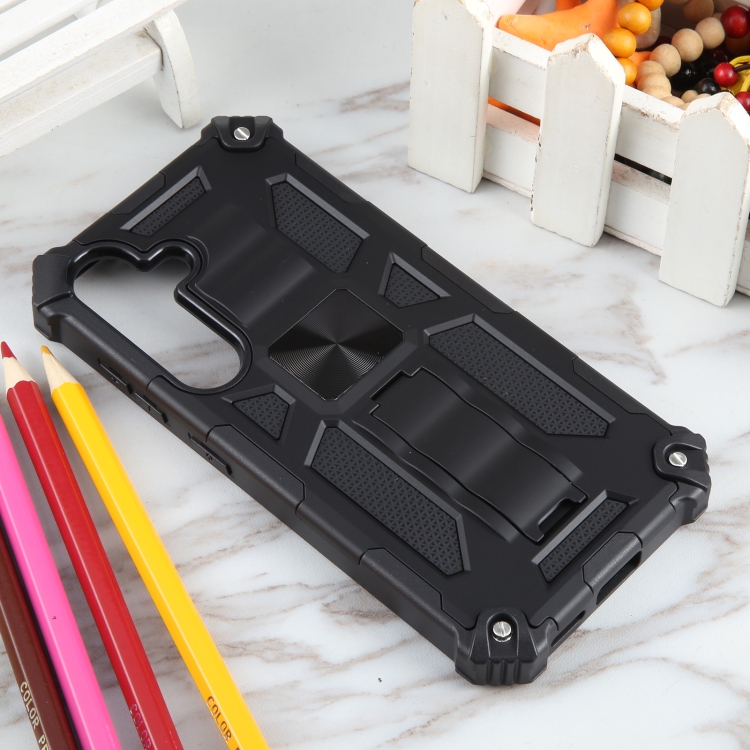 For Samsung Galaxy S24 5G Armor Shockproof TPU + PC Magnetic Phone Case with Holder(Black) For Samsung Galaxy S24 5G Armor Shockproof TPU + PC Magnetic Phone Case with Holder(Black)