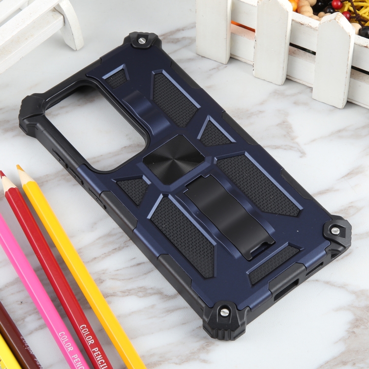 For Samsung Galaxy S24 Ultra 5G Armor Shockproof TPU + PC Magnetic Phone Case with Holder(Blue) For Samsung Galaxy S24 Ultra 5G Armor Shockproof TPU + PC Magnetic Phone Case with Holder(Blue)