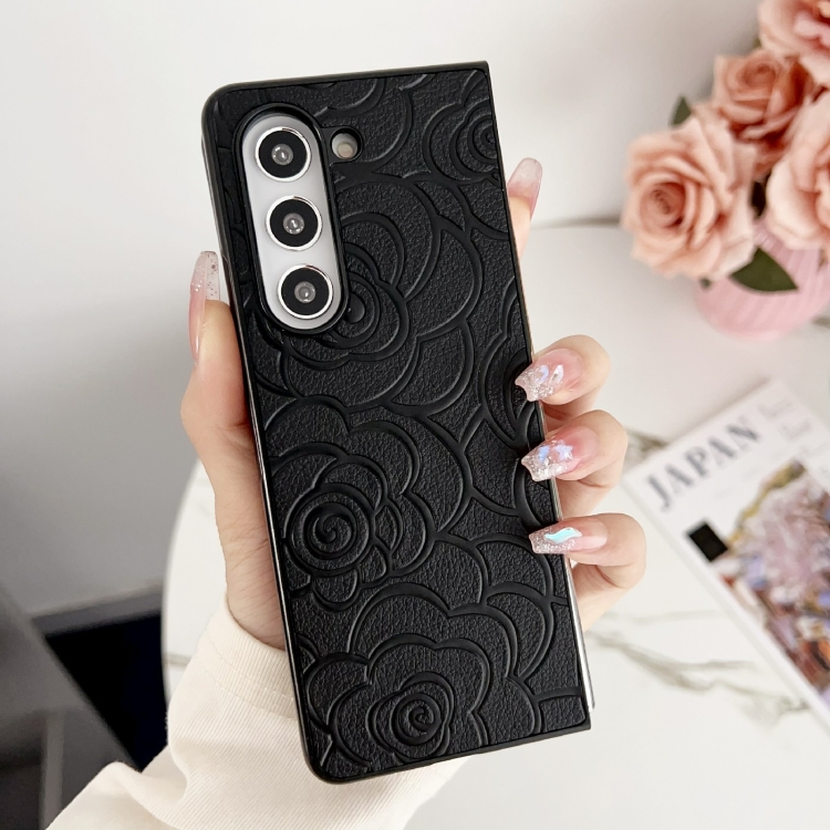 For Samsung Galaxy Z Fold6 Impression Flower Pattern Protective Phone Case(Red) For Samsung Galaxy Z Fold6 Impression Flower Pattern Protective Phone Case(Red)