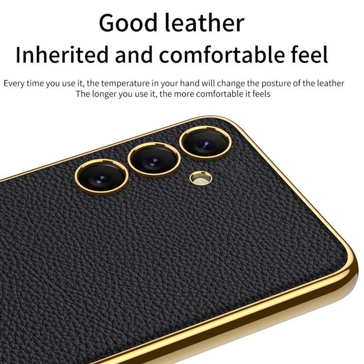For Samsung Galaxy S24 5G GKK Plating TPU + Leather Full Coverage Phone Case(Black) For Samsung Galaxy S24 5G GKK Plating TPU + Leather Full Coverage Phone Case(Black)