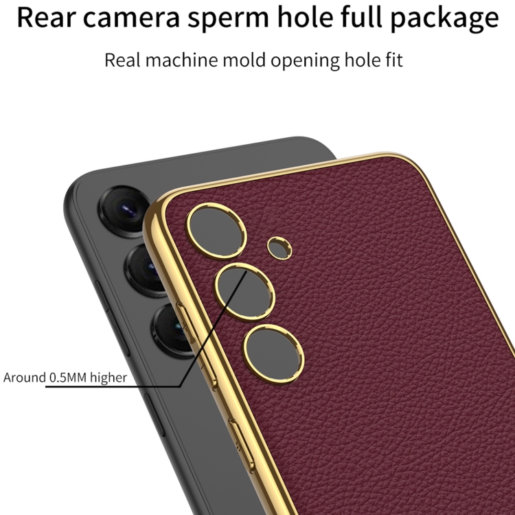 For Samsung Galaxy S24 5G GKK Plating TPU + Leather Full Coverage Phone Case(Black) For Samsung Galaxy S24 5G GKK Plating TPU + Leather Full Coverage Phone Case(Black)