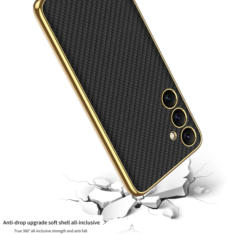 For Samsung Galaxy S24 5G GKK Plating TPU + Leather Full Coverage Phone Case(Black) For Samsung Galaxy S24 5G GKK Plating TPU + Leather Full Coverage Phone Case(Black)
