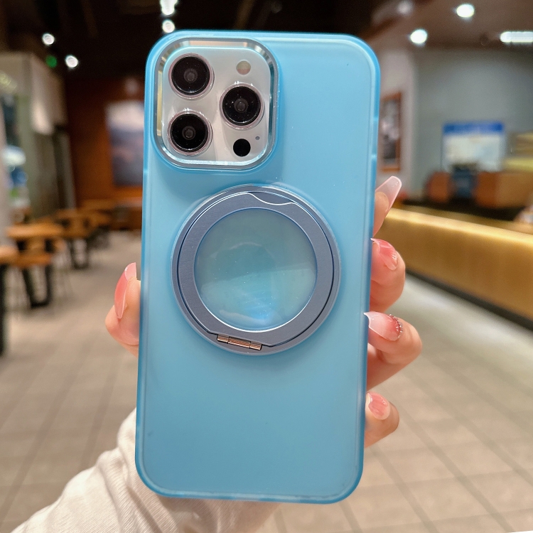 For iPhone 15 Pro 360 Rotate Ring Holder MagSafe PC Phone Case(Sierra Blue) For iPhone 15 Pro 360 Rotate Ring Holder MagSafe PC Phone Case(Sierra Blue)