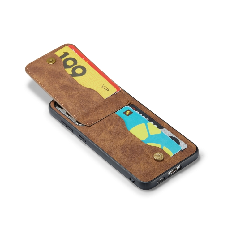 For Samsung Galaxy S24 5G Fierre Shann Crazy Horse Card Holder Back Cover PU Phone Case(Brown) For Samsung Galaxy S24 5G Fierre Shann Crazy Horse Card Holder Back Cover PU Phone Case(Brown)