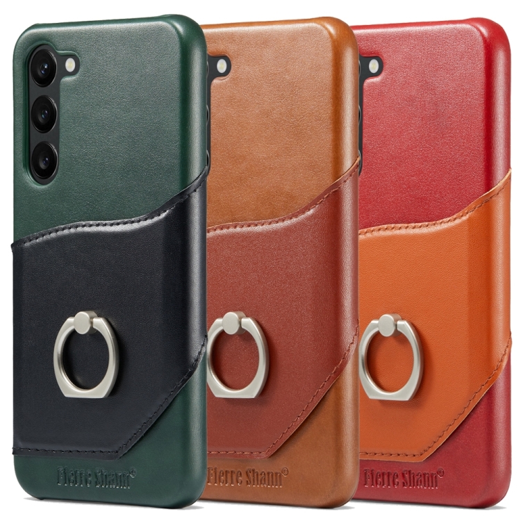 For Samsung Galaxy S24+ 5G Fierre Shann Oil Wax Texture Genuine Leather Back Phone Case(Black)
