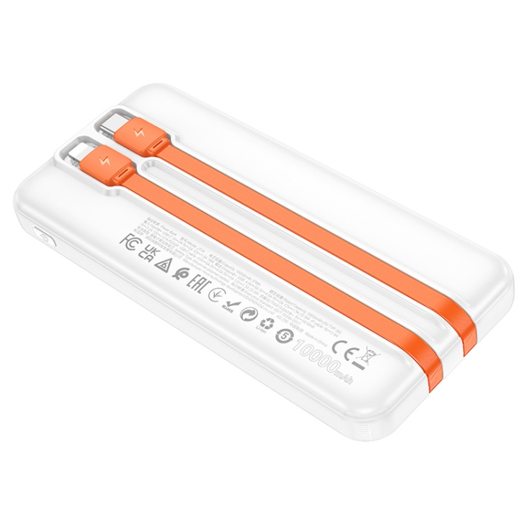 USAMS 10000mAh 22.5W Power Bank a ricarica rapida integrato con doppio cavo  Powerbank batteria esterna per iPhone Xiaomi Huawei Samsung