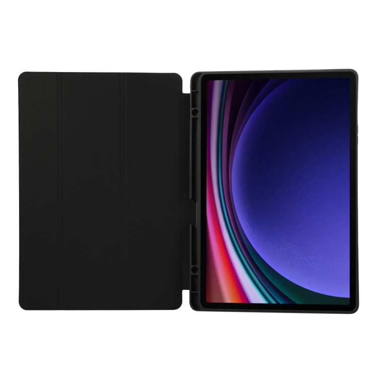 For Samsung Galaxy Tab S9+ / S10+ 3-Fold Pure Color TPU Leather Tablet Case with Pen Slot(Black) For Samsung Galaxy Tab S9+ / S10+ 3-Fold Pure Color TPU Leather Tablet Case with Pen Slot(Black)