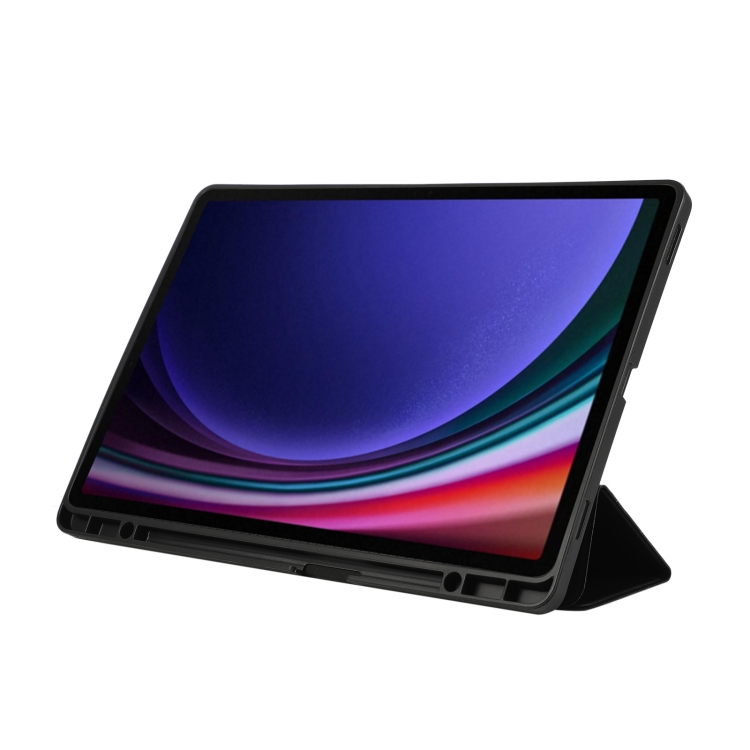 For Samsung Galaxy Tab S9+ / S10+ 3-Fold Pure Color TPU Leather Tablet Case with Pen Slot(Black) For Samsung Galaxy Tab S9+ / S10+ 3-Fold Pure Color TPU Leather Tablet Case with Pen Slot(Black)