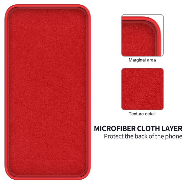 Para Honor Magic 6 Lite Funda protectora de cobertura total a prueba de  caídas de silicona líquida de color sólido (rojo)