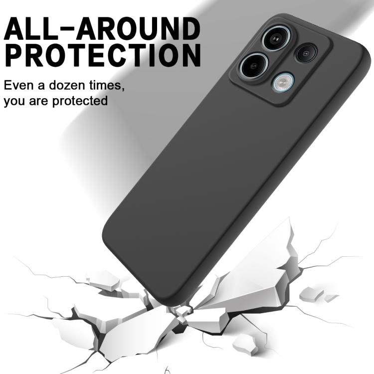 Para Xiaomi Poco X6 Pro 5G / Redmi K70E Funda para teléfono de cobertura  total a prueba de caídas de silicona líquida de color sólido (negro)