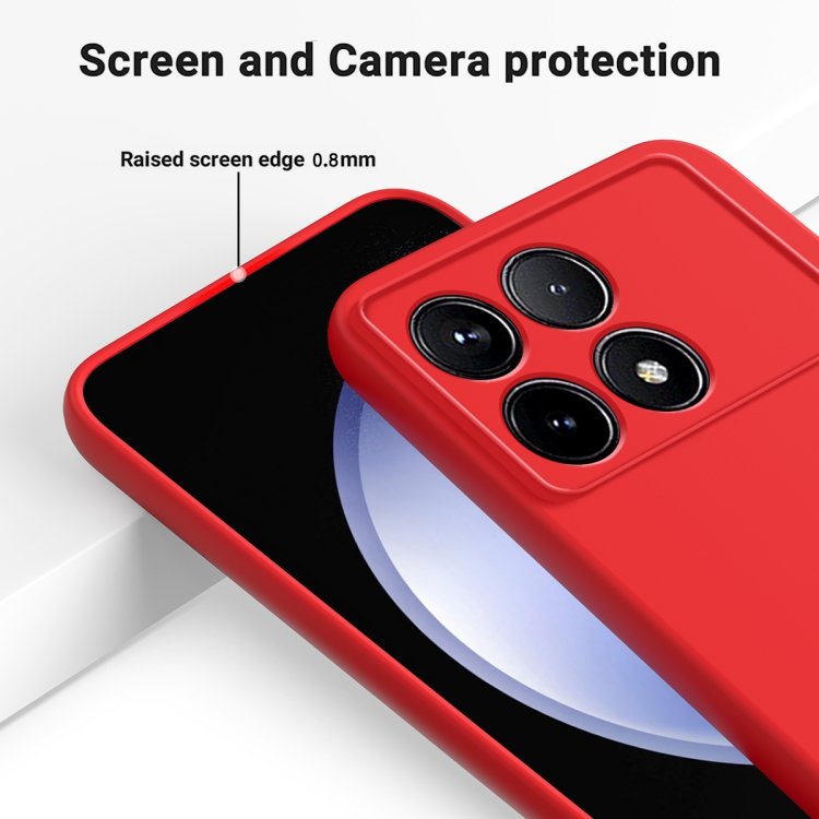 For Xiaomi Poco X6 Pro 5G/Redmi K70E Solid Color Liquid Silicone Dropproof  Full Coverage Phone Case(Red)