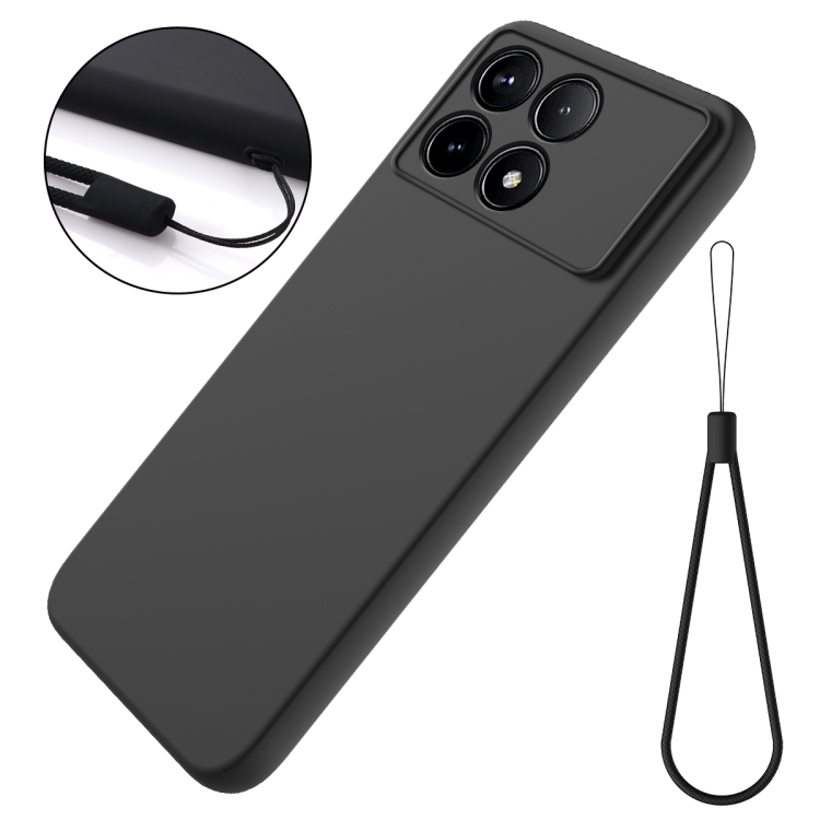 For Xiaomi Poco X6 Pro 5G/Redmi K70E Solid Color Liquid Silicone Dropproof  Full Coverage Phone Case(Black)