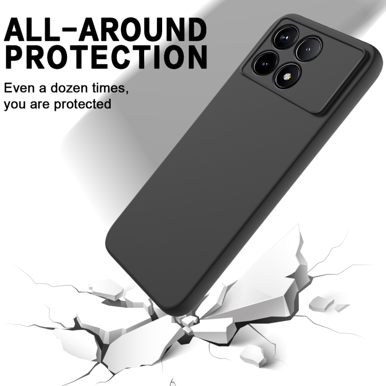 Para Xiaomi Poco X6 Pro 5G / Redmi K70E Funda para teléfono de cobertura  total a prueba de caídas de silicona líquida de color sólido (negro)
