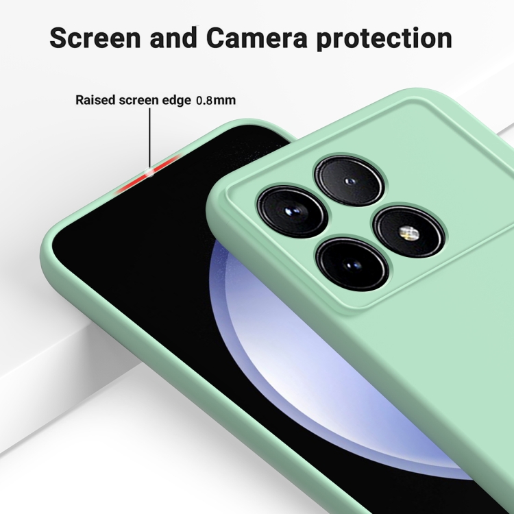 Para Xiaomi Poco X6 Pro 5G / Redmi K70E Funda para teléfono de cobertura  total a prueba de caídas de silicona líquida de color sólido (verde)