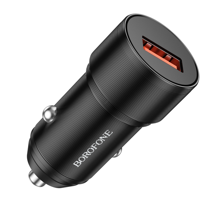 BOROFONE BZ19A Wisdom QC3.0 USB Port Fast Charging Car Charger(Black) BOROFONE BZ19A Wisdom QC3.0 USB Port Fast Charging Car Charger(Black)