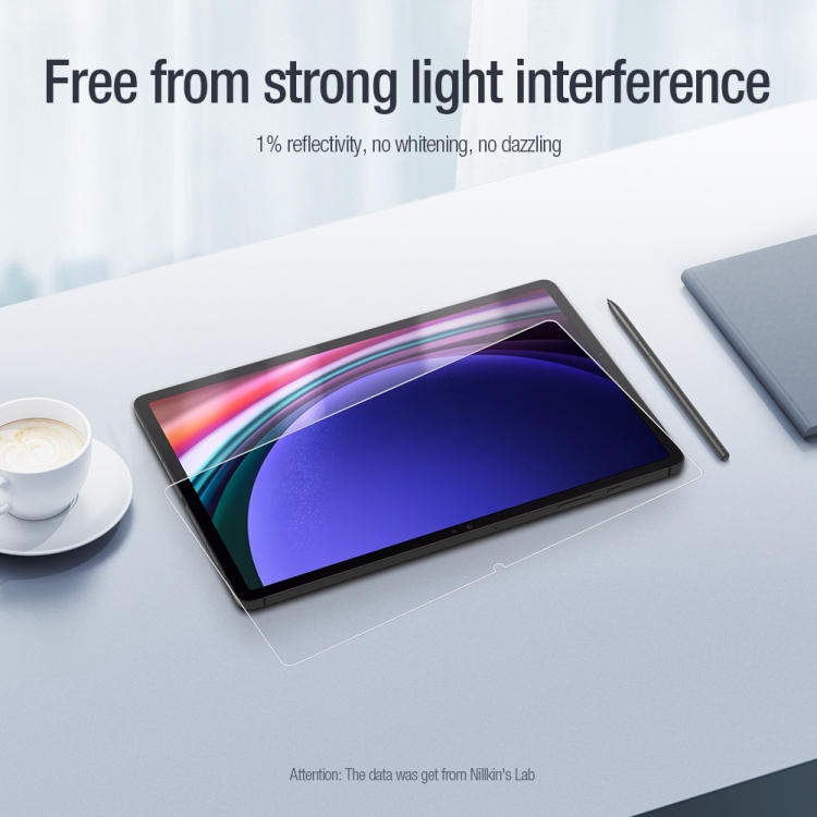 For Samsung Galaxy Tab S9+ / S9 FE NILLKIN Pure Series Anti-reflection Tablet Tempered Glass Film For Samsung Galaxy Tab S9+ / S9 FE NILLKIN Pure Series Anti-reflection Tablet Tempered Glass Film