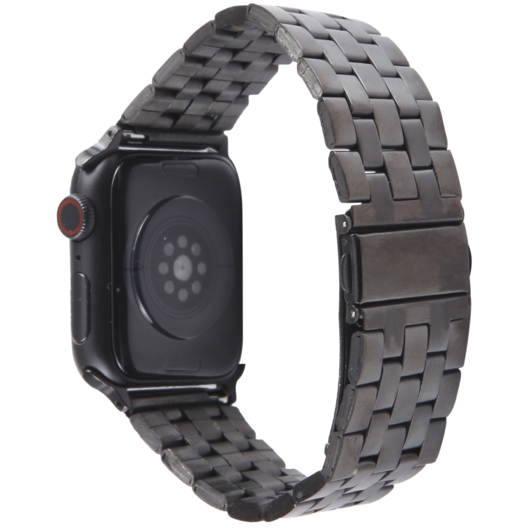 适用于Apple Watch Series 8 41mm 22mm 超薄五珠不锈钢表带（黑色）