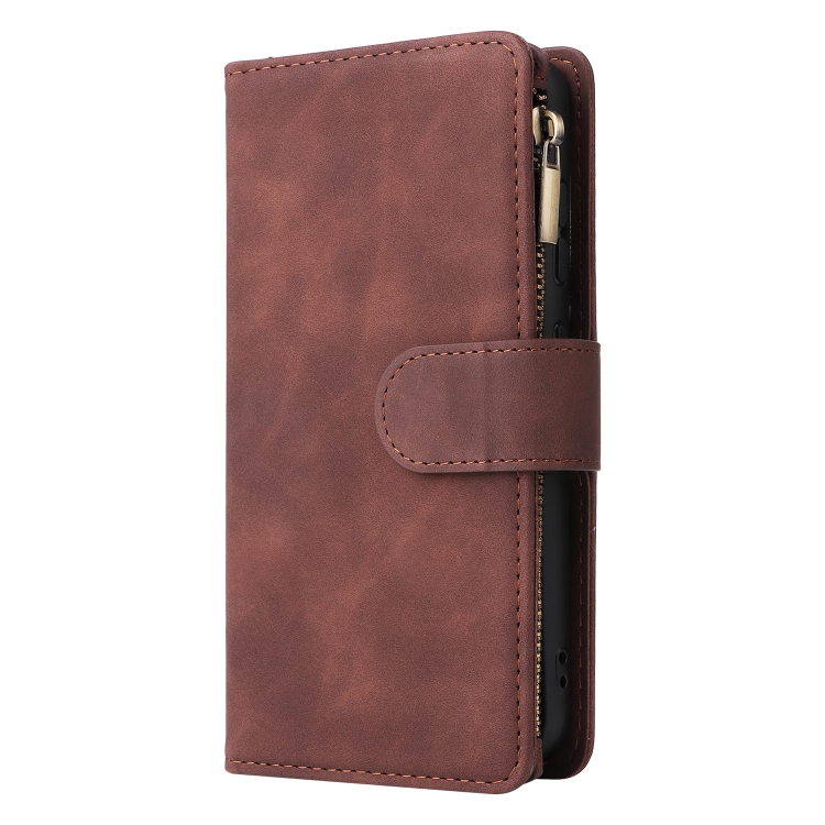 For Samsung Galaxy S23+ 5G Multifunctional Frosted Zipper Wallet Leather Phone Case(Coffee) For Samsung Galaxy S23+ 5G Multifunctional Frosted Zipper Wallet Leather Phone Case(Coffee)
