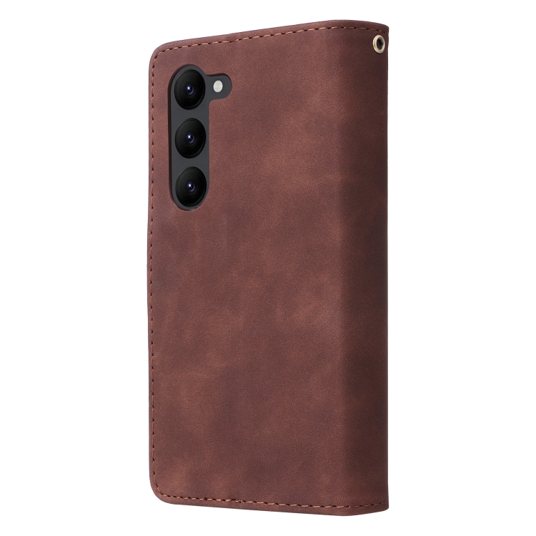 For Samsung Galaxy S23+ 5G Multifunctional Frosted Zipper Wallet Leather Phone Case(Coffee) For Samsung Galaxy S23+ 5G Multifunctional Frosted Zipper Wallet Leather Phone Case(Coffee)