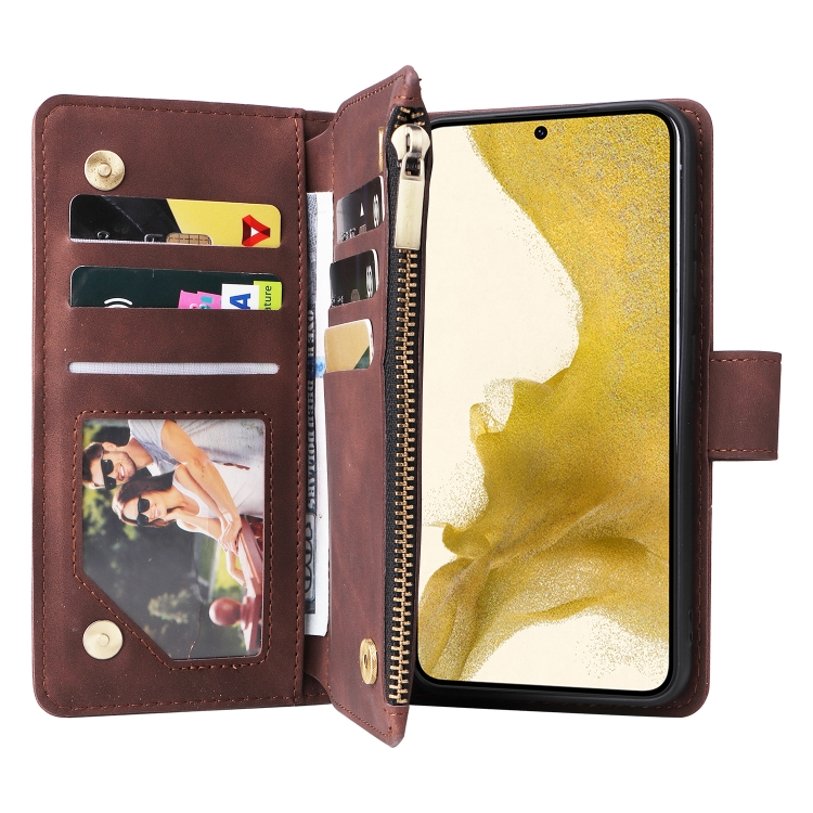 For Samsung Galaxy S23+ 5G Multifunctional Frosted Zipper Wallet Leather Phone Case(Coffee) For Samsung Galaxy S23+ 5G Multifunctional Frosted Zipper Wallet Leather Phone Case(Coffee)