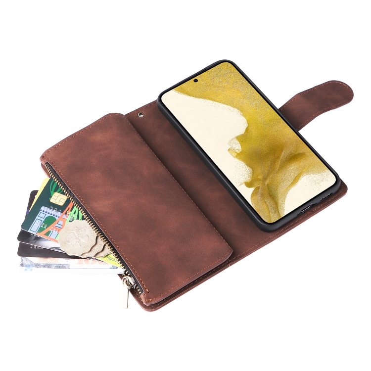 For Samsung Galaxy S23+ 5G Multifunctional Frosted Zipper Wallet Leather Phone Case(Coffee) For Samsung Galaxy S23+ 5G Multifunctional Frosted Zipper Wallet Leather Phone Case(Coffee)