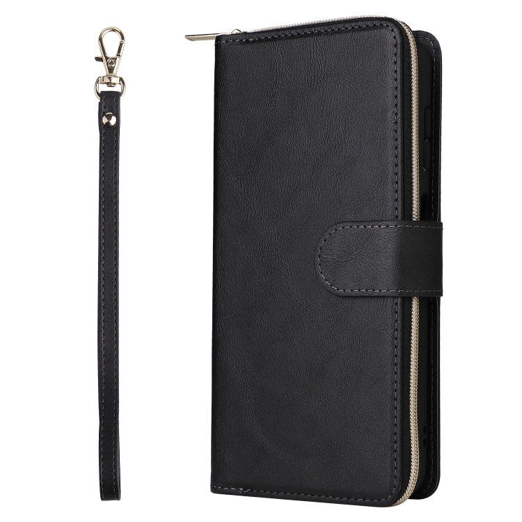 For Samsung Galaxy S24 5G 9-Card Slots Zipper Wallet Bag Leather Phone Case(Black) For Samsung Galaxy S24 5G 9-Card Slots Zipper Wallet Bag Leather Phone Case(Black)