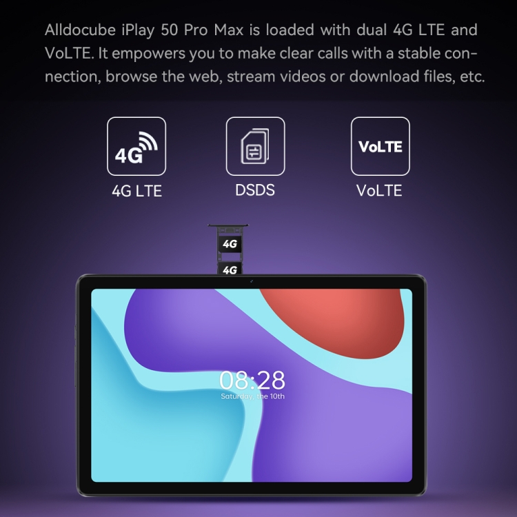 ALLDOCUBE iPlay 50 Pro Max 4G LTE Tablet, 8GB+256GB, 10.4 inch