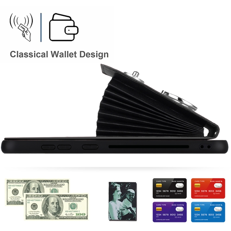 For Samsung Galaxy S23 5G Organ Card Bag Ring Holder PU Phone Case(Black) For Samsung Galaxy S23 5G Organ Card Bag Ring Holder PU Phone Case(Black)