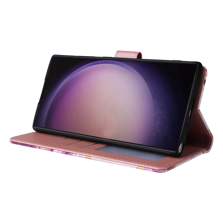 For Samsung Galaxy S24 Ultra 5G Marble Bronzing Stitching Leather Phone Case(Purple) For Samsung Galaxy S24 Ultra 5G Marble Bronzing Stitching Leather Phone Case(Purple)