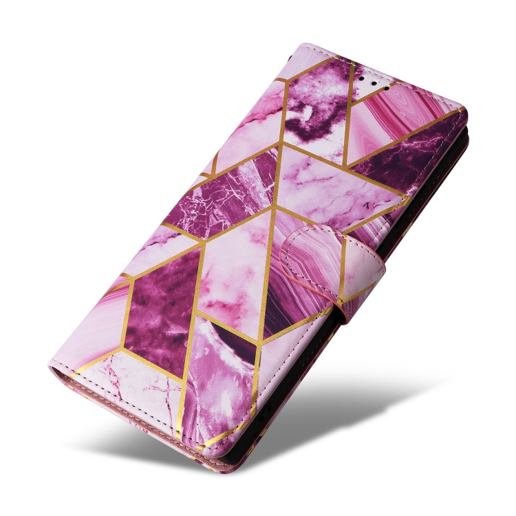 For Samsung Galaxy S24 Ultra 5G Marble Bronzing Stitching Leather Phone Case(Purple) For Samsung Galaxy S24 Ultra 5G Marble Bronzing Stitching Leather Phone Case(Purple)