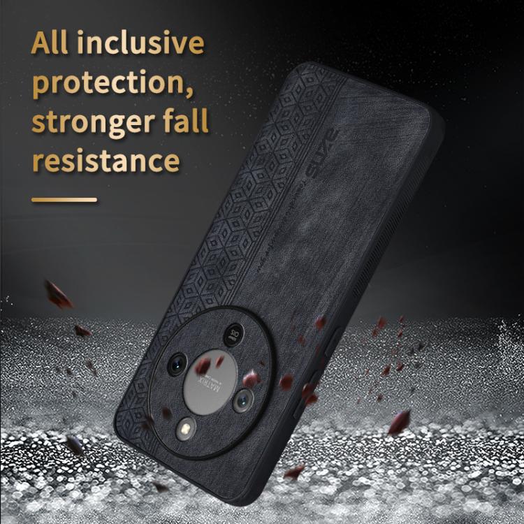 For Honor X70 5G AZNS 3D Embossed Skin Feel Phone Case(Black)