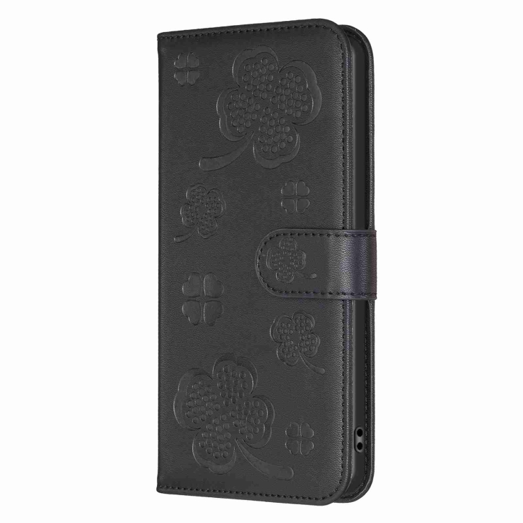 For Samsung Galaxy S24 Ultra 5G Four-leaf Embossed Leather Phone Case(Black) For Samsung Galaxy S24 Ultra 5G Four-leaf Embossed Leather Phone Case(Black)
