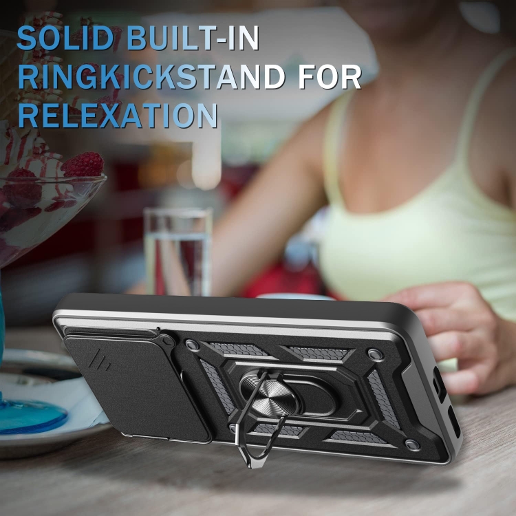 For vivo iQOO 13 5G Sliding Camera Cover Design TPU+PC Phone Case(Blue)