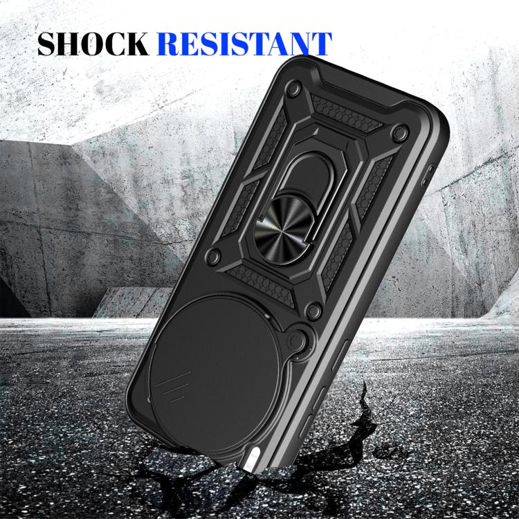 For vivo X300 Pro Sliding Camera Cover Design TPU+PC Phone Case(Black)