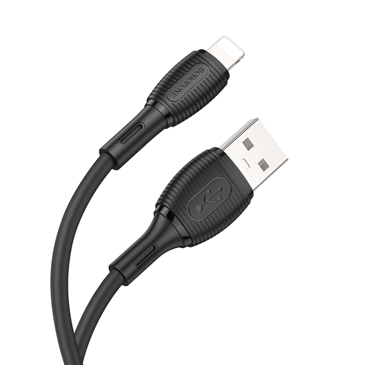Borofone BX86 Advantage 2.4A USB to 8 Pin Silicone Charging Data Cable, Length:1m(Black) Borofone BX86 Advantage 2.4A USB to 8 Pin Silicone Charging Data Cable, Length:1m(Black)